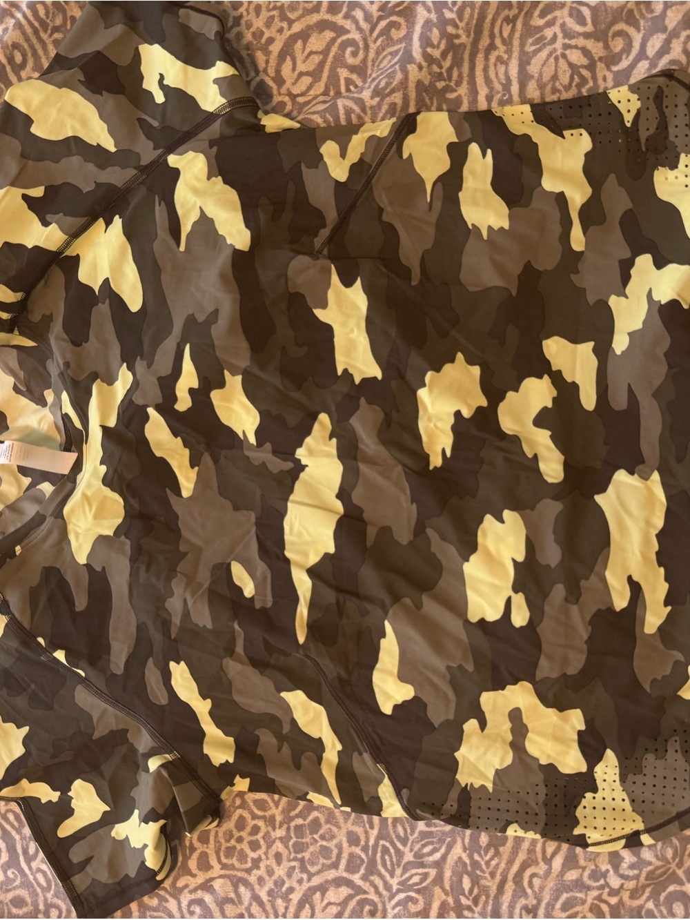 lululemon Camouflage top Brown and Yellow